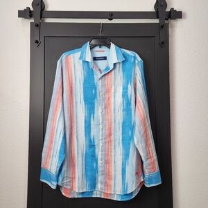 Tommy Bahama Linen Blend Soleil Shirt Long Sleeve Marlin Logo, Size M